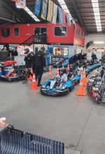 Race Start for Supa Karts Endurance Team Race. The drivers are ready to hit the track.